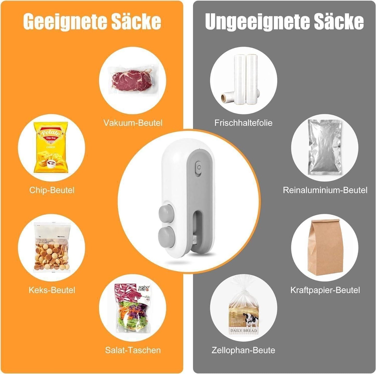 Portable Mini Handheld Sealing Machine, 2-in-1 USB Rechargeable Magnetic Bag Sealer with Cutter Heat Seal for Plastic Bags, Snacks and More | Home and Kitchen Accessories Item
