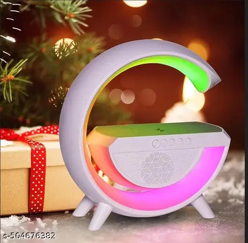 RGB Wireless Charging Bluetooth Speaker 15W Wireless Charging, LED Desk Lamp, Atmosphere Lamp G-Shape Speaker, Bedside Lamp for Bedroom, Room Decor, Gift (Multi)