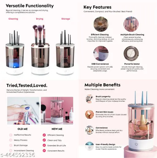 Electric Makeup Brush Cleaner, Cosmetic Brush Cleaner for Deep Cleaning All Types of Brushes, Birthday Christmas Gift for Women Wife Friend