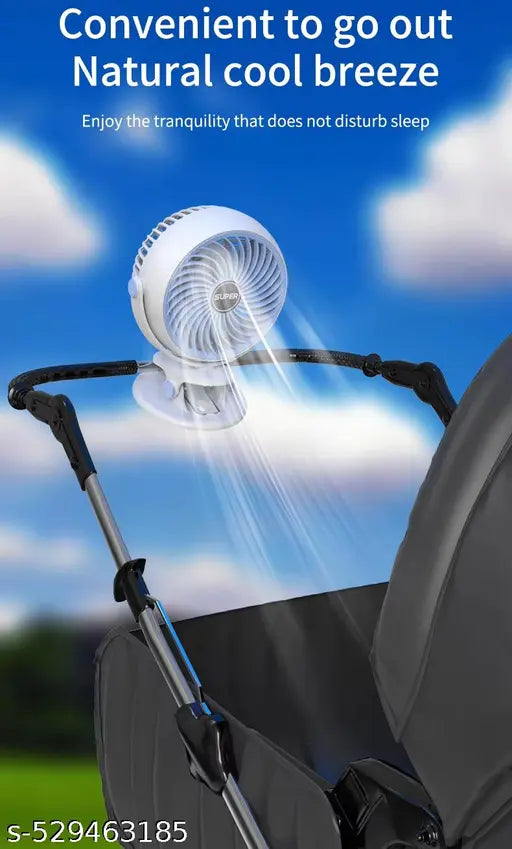 Portable Rechargeable Clip-On Fan – Quiet 3-Speed, Long Battery, Adjustable Tilt – Ideal for Home, Office, Travel
