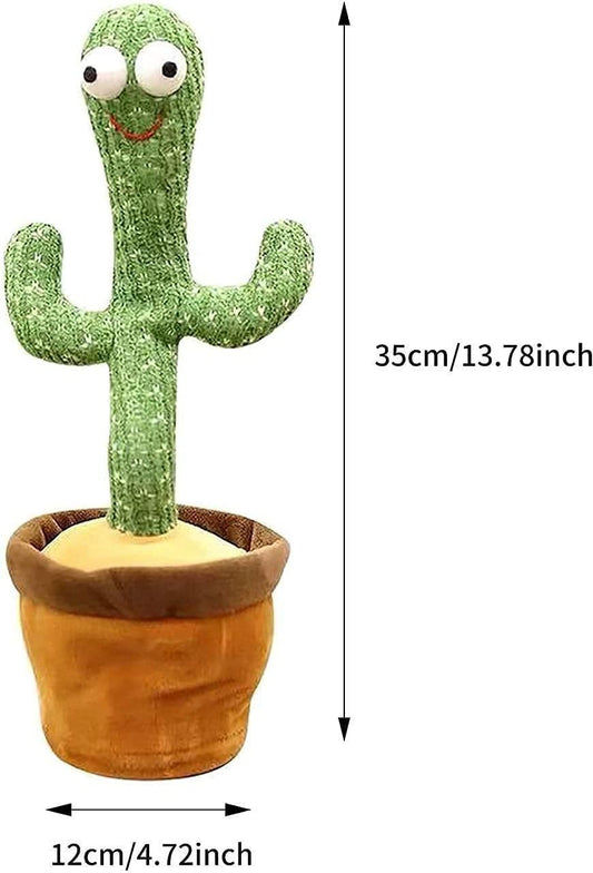 Dancing Cactus Toy For Kids Talking Singing Children Baby Plush Electronic Toys Voice Recording Repeats What Say Led Lights - Green