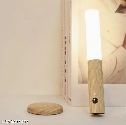 2 Pack Wooden Motion Sensor Night Lights, Magnet Body Hallway Rechargeable LED Wireless Wall Sconces, Portable Decor Battery Powered Indoor Torch Lighting for Bedroom